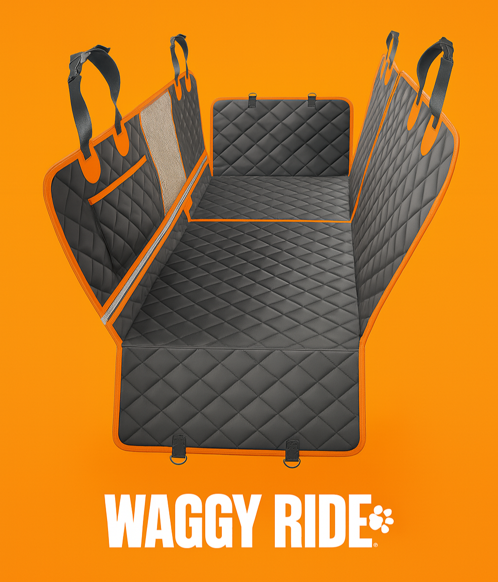 WAGGY RIDE 100% Waterproof Hard Bottom Dog Car Seat Protector