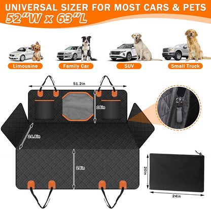 WAGGY RIDE 100% Waterproof Hard Bottom Dog Car Seat Protector